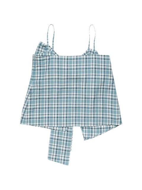 Acne Studios bow-detailed checked top - Blue - zdjęcie produktu nr 1