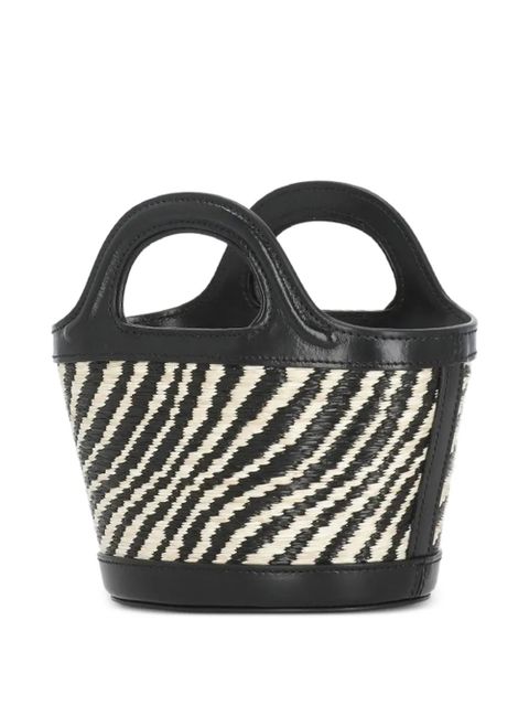Marni micro wavy raffia-effect tote bag - Black