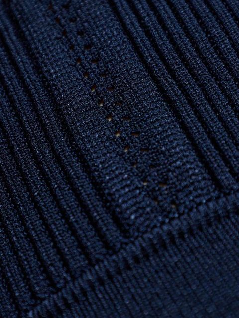 Balmain ribbed halter mini dress - Blue