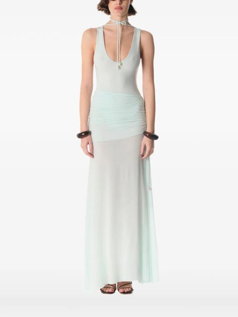 MANURÍ tie-neck sleeveless bodysuit - Blue - zdjęcie produktu nr 2