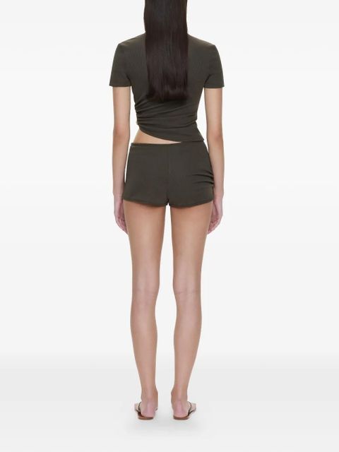 Christopher Esber Droplet Crystal Ruched T-shirt - Brown