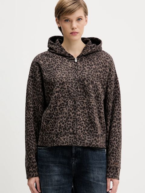 Hollister Co. bluza damska kolor brązowy z kapturem wzorzysta KI352-5223-908 - zdjęcie produktu nr 1