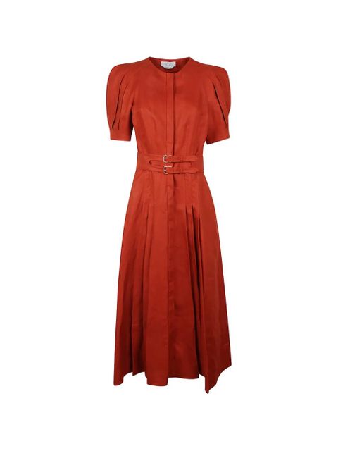 Gabriela Hearst belted pleated dress - Orange - zdjęcie produktu nr 1