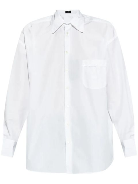 ETRO logo-embroidered poplin shirt - White - zdjęcie produktu nr 1