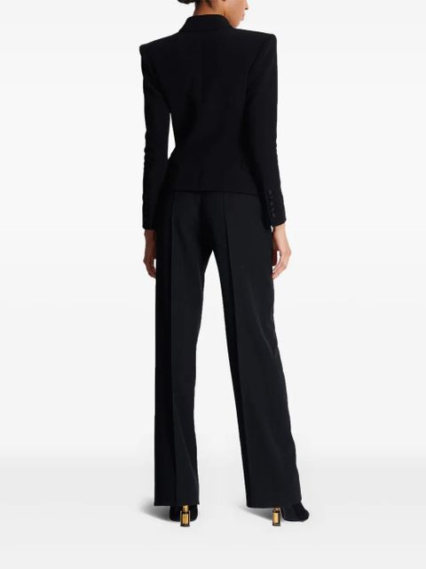 Balmain embroidered patches fitted jacket - Black