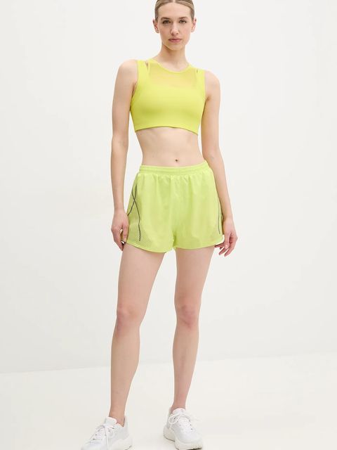 adidas by Stella McCartney szorty damskie kolor zielony z nadrukiem medium waist JI8054 - zdjęcie produktu nr 2