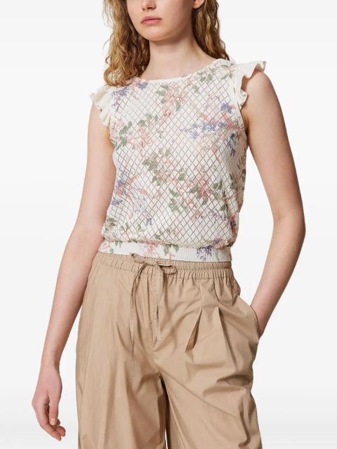 TWINSET floral knitted top - Neutrals