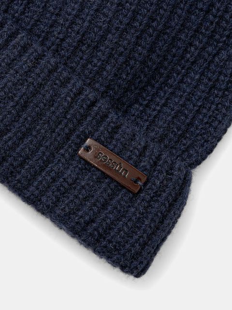 Sessun czapka z dodatkiem wełny kolor granatowy 25115003