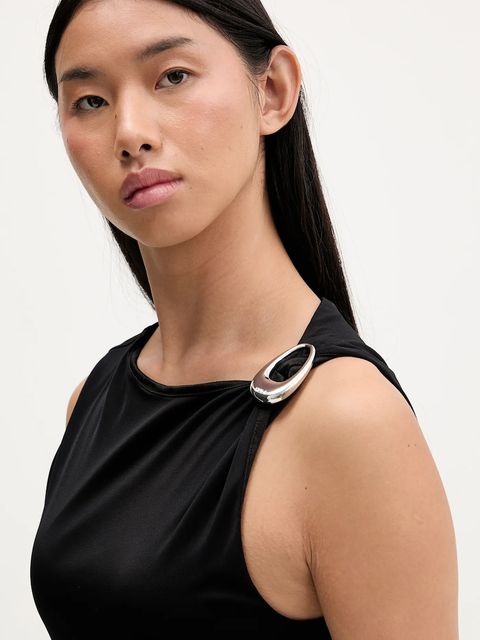 HUGO bluzka damska kolor czarny gładka 50555782