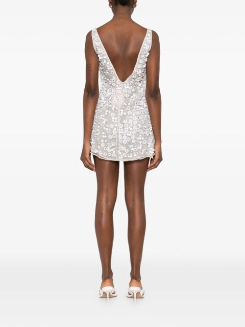 Cult Gaia sequin floral mini dress - Neutrals