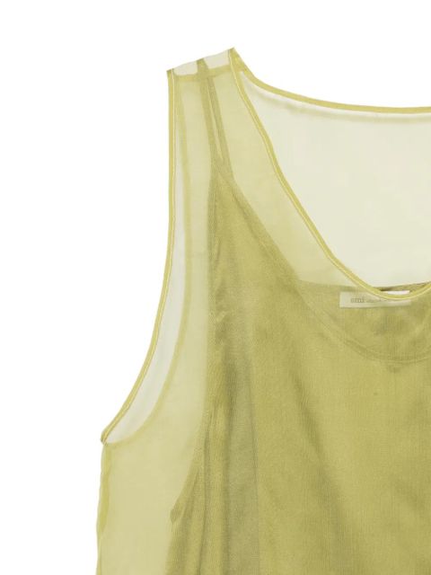 AMI Paris layered silk blouse - Green