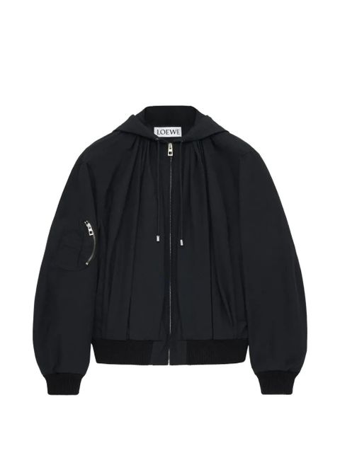 LOEWE pleated hooded jacket - Black - zdjęcie produktu nr 1