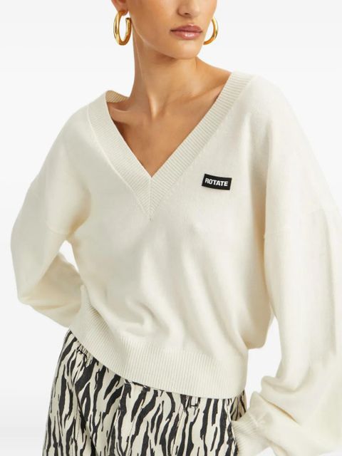 ROTATE BIRGER CHRISTENSEN v-neck sweater - White