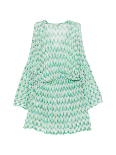 Missoni flared-sleeve mini dress - Green - zdjęcie produktu nr 2