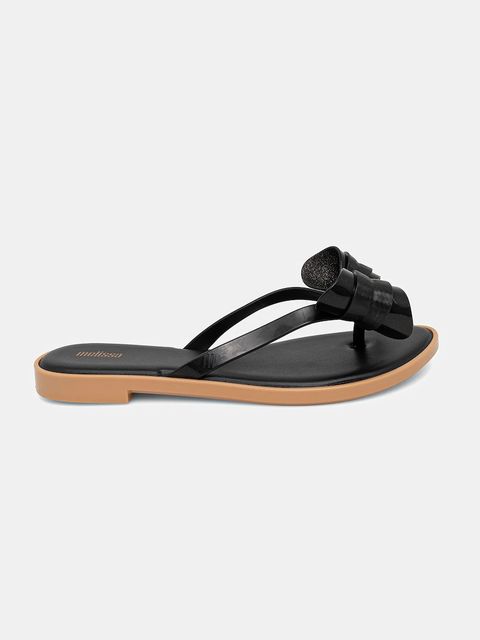Melissa japonki MELISSA FLIP FLOP SLIM V AD damskie kolor czarny na płaskim obcasie M.35748.AU002