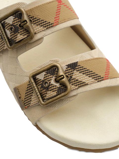 Burberry Check Suede Urchin Sandals - Neutrals - zdjęcie produktu nr 2