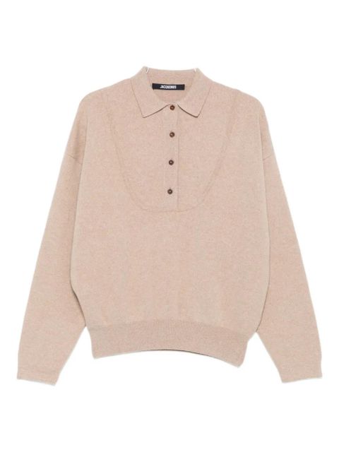 Jacquemus button polo-neck sweater - Neutrals