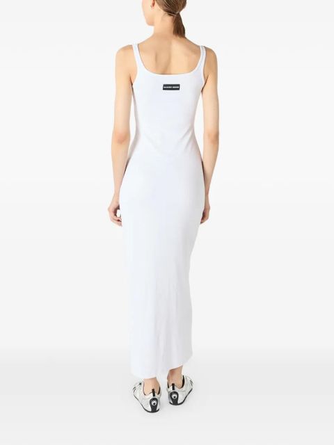 Marine Serre moon logo ribbed jersey dress - White