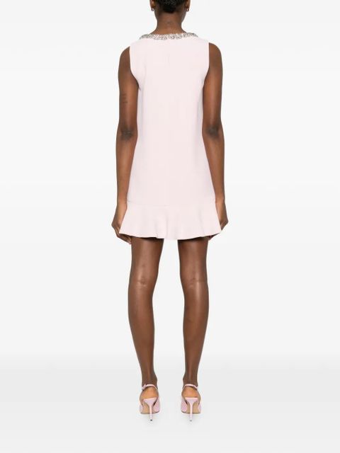 Self-Portrait ruffled bow crepe mini dress - Pink