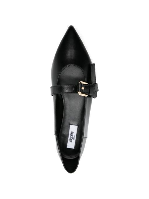 Moschino buckle strap ballet flats - Black