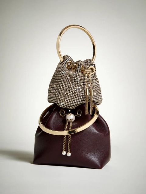 Jimmy Choo mini Bon Bon chain clutch bag - Red