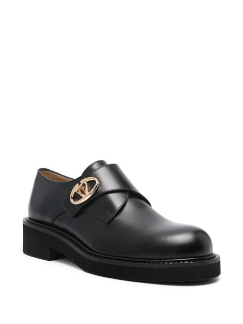 Valentino Garavani VLogo Signature leather monk shoes - Black