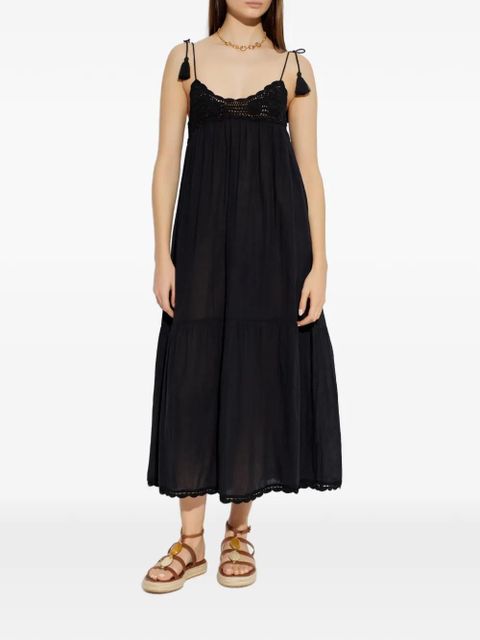 Ulla Johnson Linnea tassel crochet midi dress - Black