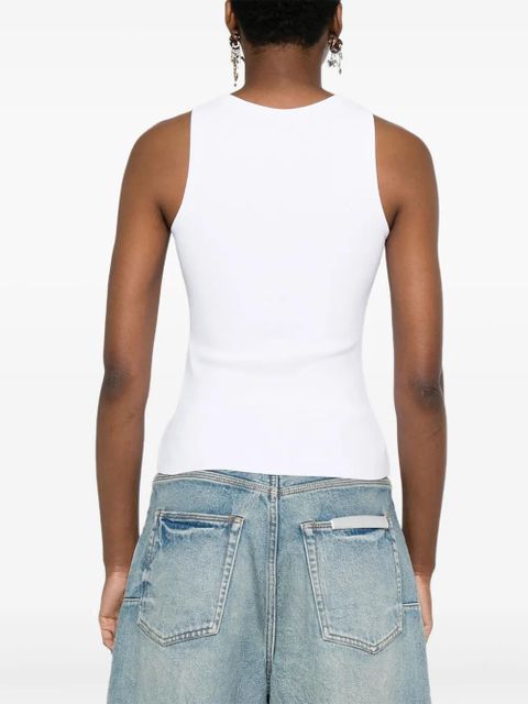 Balenciaga logo-intarsia sleeveless tank top - White - zdjęcie produktu nr 1