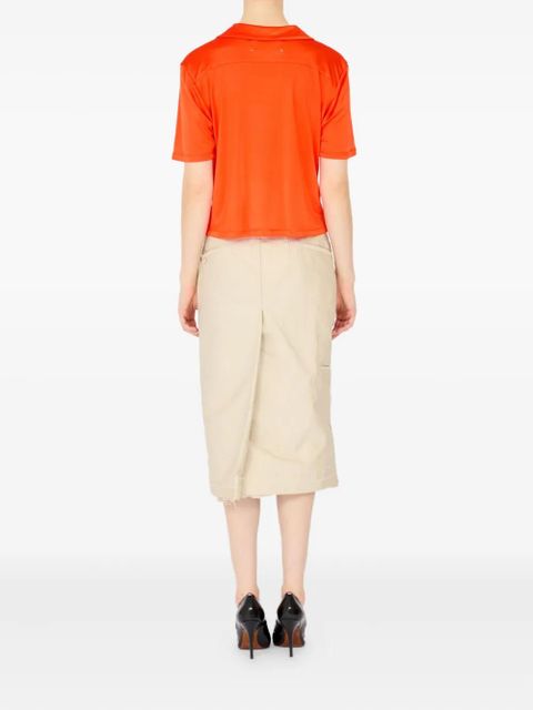 Maison Margiela satin polo shirt - Orange