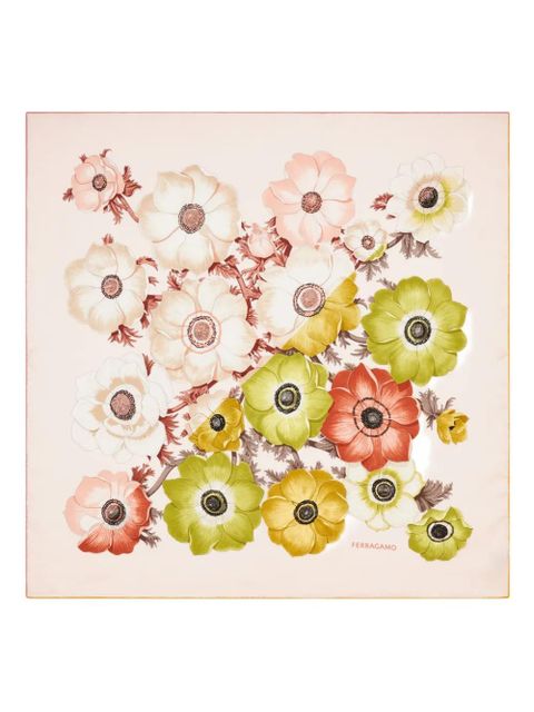 Ferragamo Anemone-print silk scarf - Pink - zdjęcie produktu nr 1