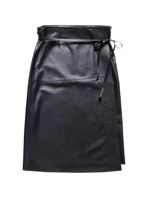 Tod's tie-belt leather skirt - Black - zdjęcie produktu nr 1