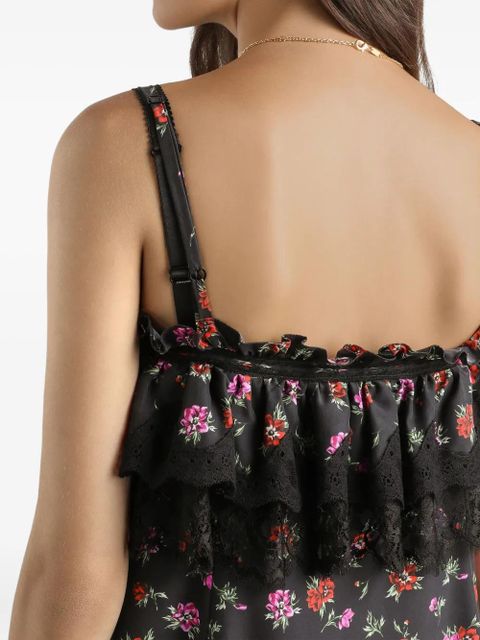 Dolce & Gabbana ruffled floral maxi dress - Black