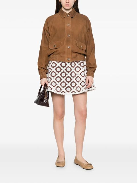 Maje button flap-pocket leather jacket - Brown - zdjęcie produktu nr 2