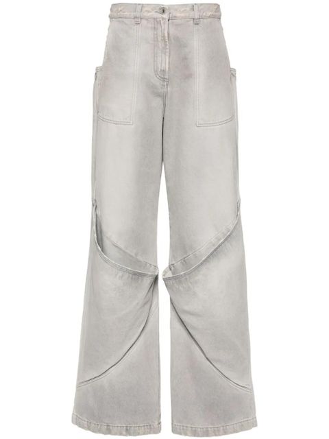 The Attico high-rise wide-leg jeans - Grey - zdjęcie produktu nr 1