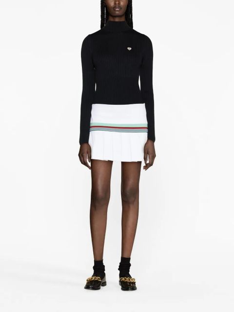 Casablanca logo-plaque ribbed jumper - Black - zdjęcie produktu nr 2