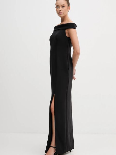 Lauren Ralph Lauren sukienka kolor czarny maxi dopasowana 253982109