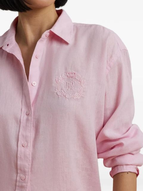 Lauren Ralph Lauren embroidered-logo long-sleeve shirt - Pink
