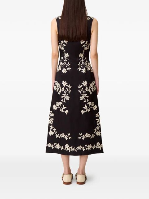 Claudie Pierlot cutout floral-print midi dress - Black