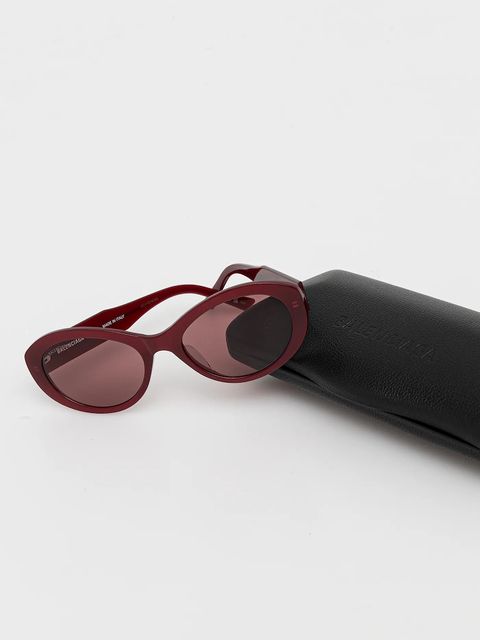 Balenciaga okulary przeciwsłoneczne damskie kolor bordowy BB0446S