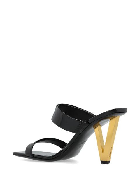 Versace 85mm V2025 patent-leather sandals - Black - zdjęcie produktu nr 2