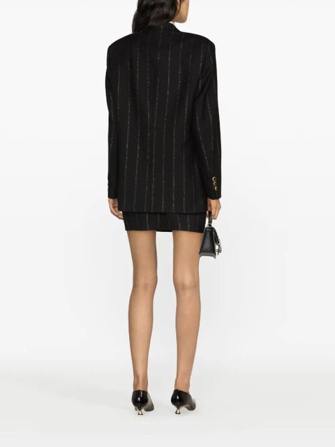 Alessandra Rich striped single-breasted blazer - Black