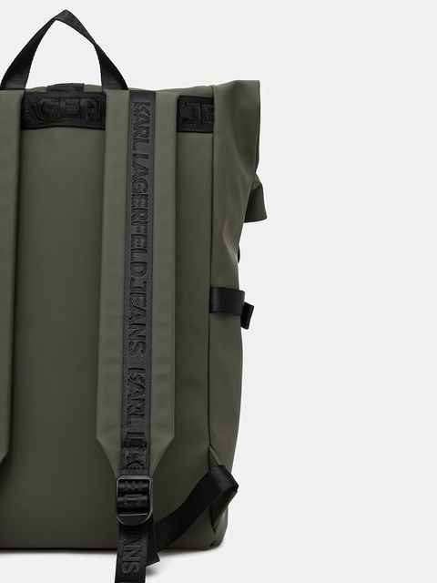 Karl Lagerfeld Jeans plecak kolor zielony duży gładki A3M30246