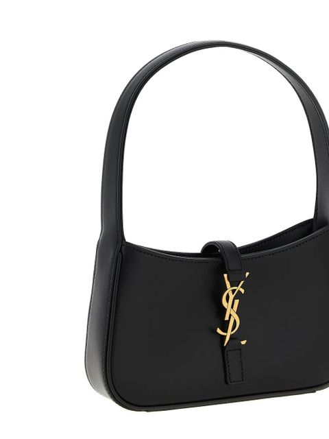 Saint Laurent Mini Le 5 à 7 logo leather shoulder bag - Black