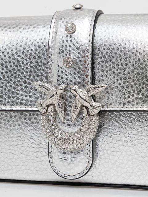 Pinko torebka skórzana kolor srebrny 105353 A2WD