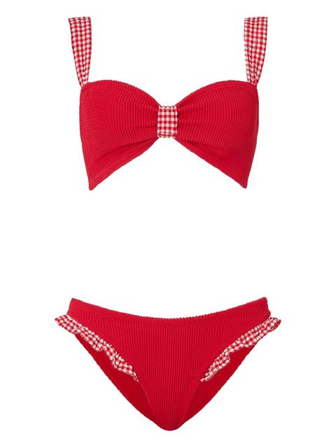 Hunza G ruffled gingham bikini - Red - zdjęcie produktu nr 1