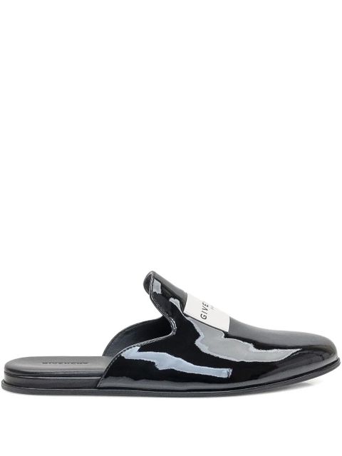Givenchy patent leather logo-plaque slippers - Black - zdjęcie produktu nr 1
