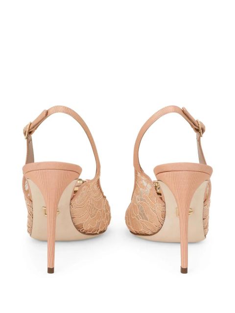 Dolce & Gabbana Rainbow Lace 90mm slingback pumps - Neutrals