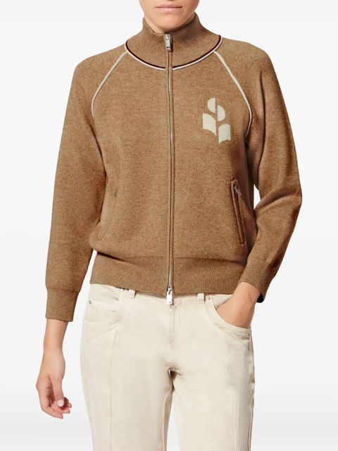 MARANT ÉTOILE Lanya zip logo cardigan - Brown