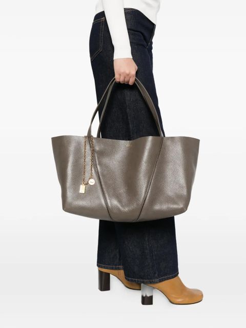 Chloé grainy-leather charm-detail tote bag - Grey - zdjęcie produktu nr 2