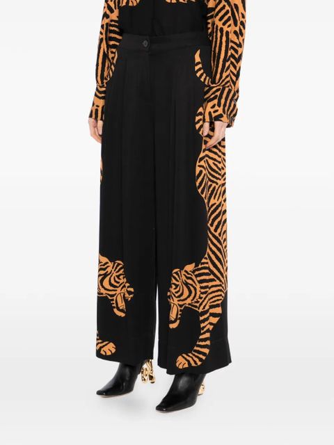 FARM Rio tiger-print trousers - Black